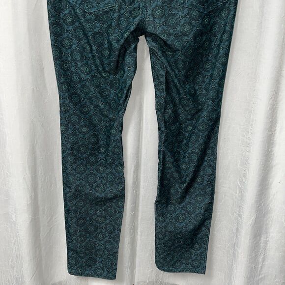 Ann taylor Loft Modern Skinny Green Print Corduroy Pants Size 8 - Picture 5 of 7
